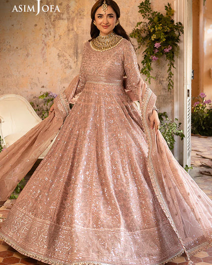 Asim Jofa | Festive Embroidered Chiffon Maxi Gown