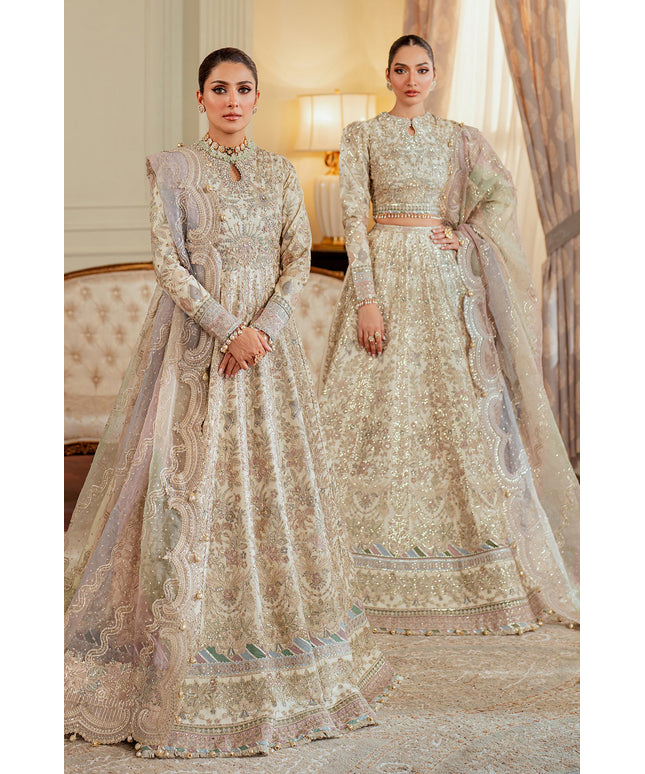Baroque | White Net Embroidered Embellished Lehenga
