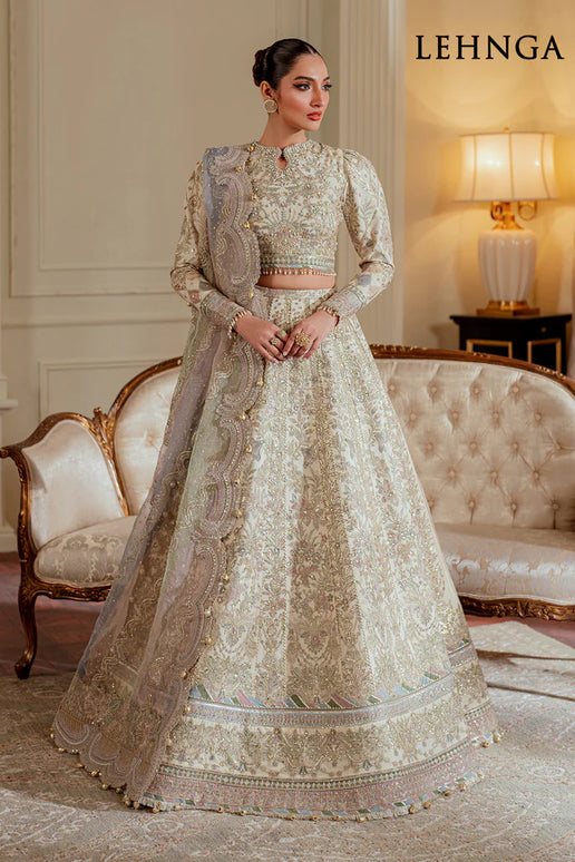 Baroque | White Net Embroidered Embellished Lehenga