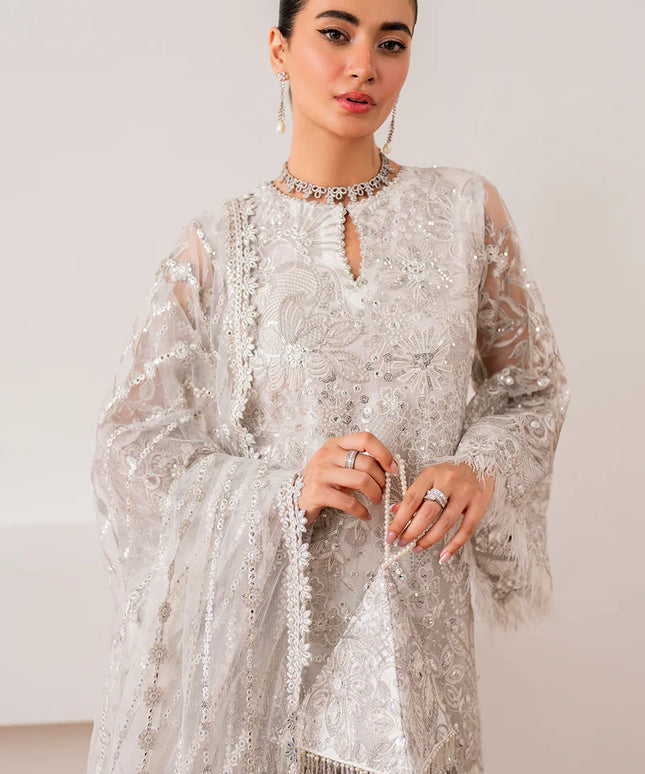 Baroque | White Net Embroidered Lehenga