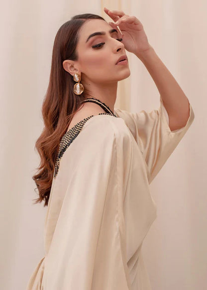 Orchid | Beige and Black Ombre Silk Kaftan