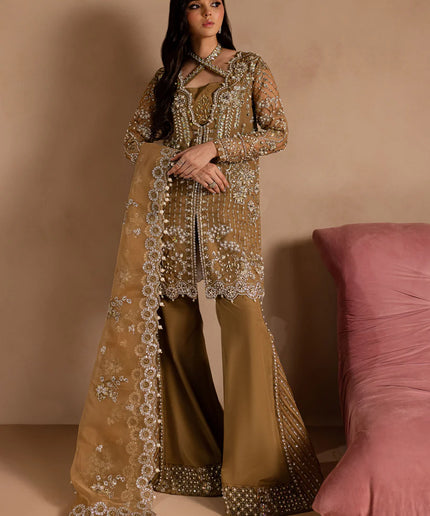 Sabahat | Hazel Wood Embroidered Hand Embellished Jacket Suit