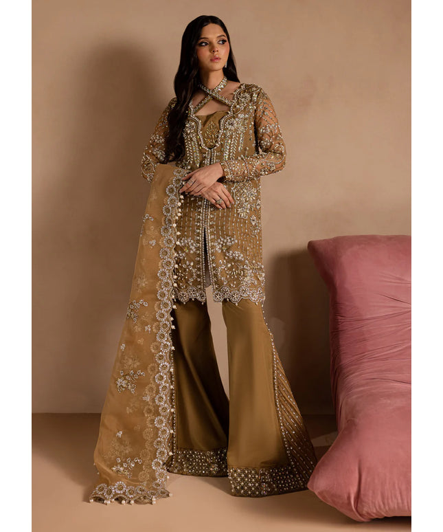 Sabahat | Hazel Wood Embroidered Hand Embellished Jacket Suit