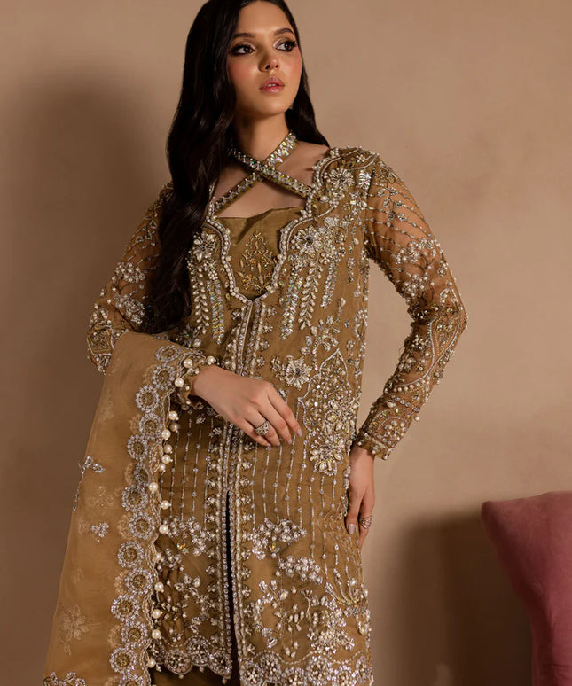 Sabahat | Hazel Wood Embroidered Hand Embellished Jacket Suit