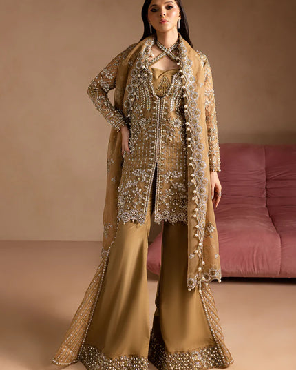 Sabahat | Hazel Wood Embroidered Hand Embellished Jacket Suit