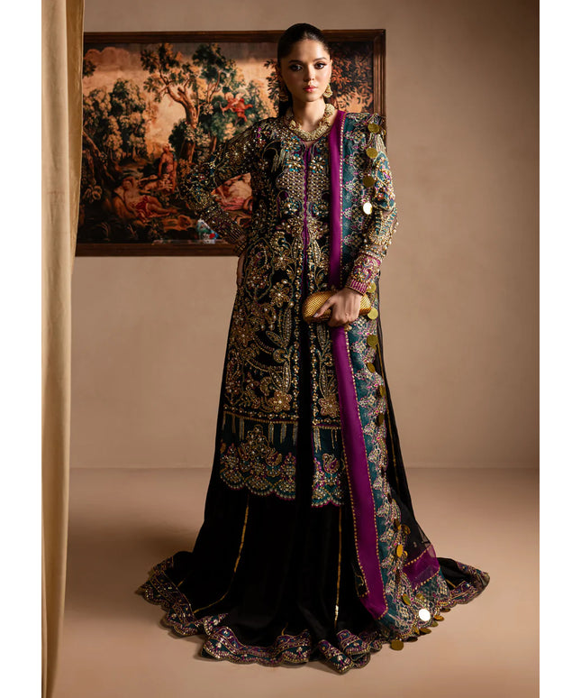 Zumar | Black Embroidered Hand Embellished Sharara