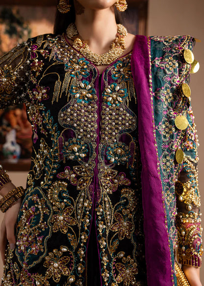 Zumar | Black Embroidered Hand Embellished Sharara