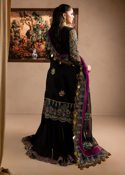 Zumar | Black Embroidered Hand Embellished Sharara