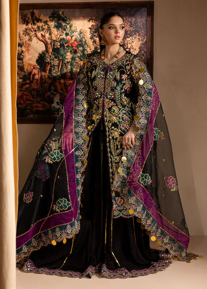 Zumar | Black Embroidered Hand Embellished Sharara