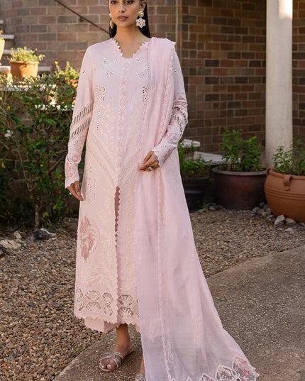 Qalamkar | Pink Embroidered Lawn Suit