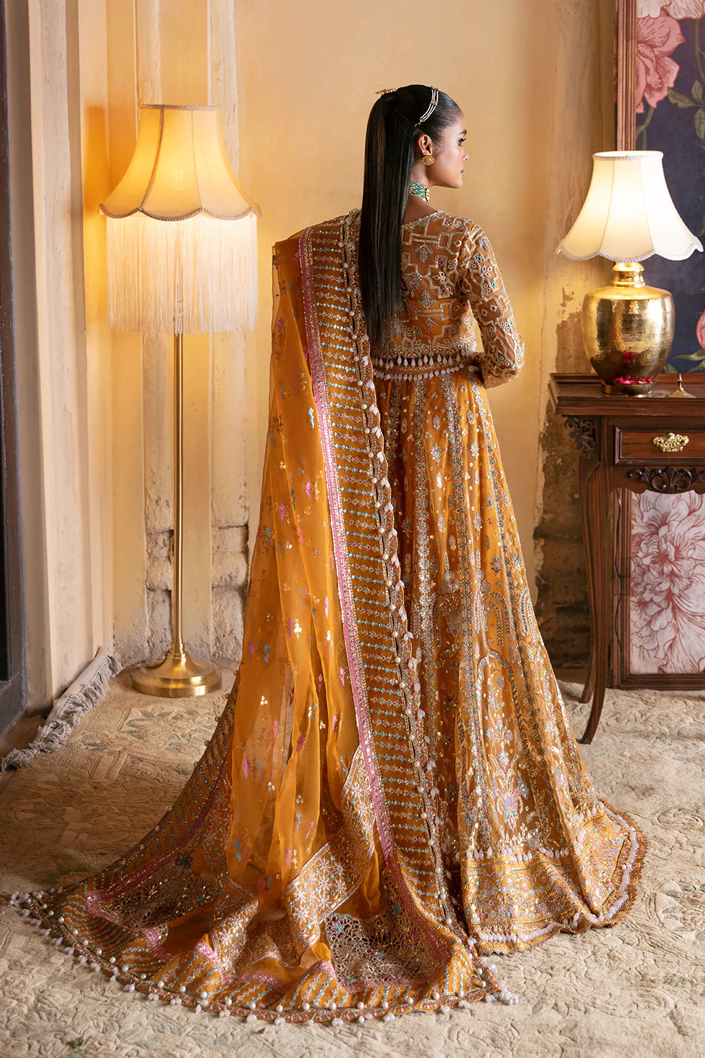 Kamila | Wedding Wear Net Embroidered Lehenga