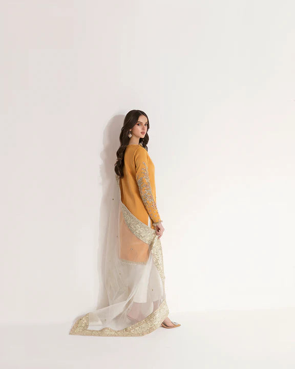Golden Glow | Silk Embellished Suit