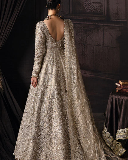 Margaret | Golden Zari Hand Embellished Front Panel Gown