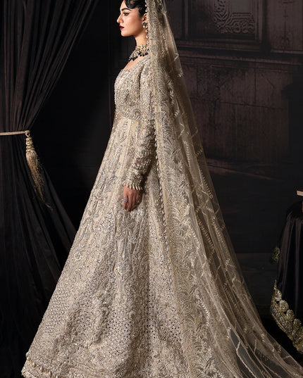 Margaret | Golden Zari Hand Embellished Front Panel Gown