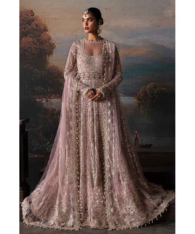 Isabella | Lilac Net Embellished Maxi Dress