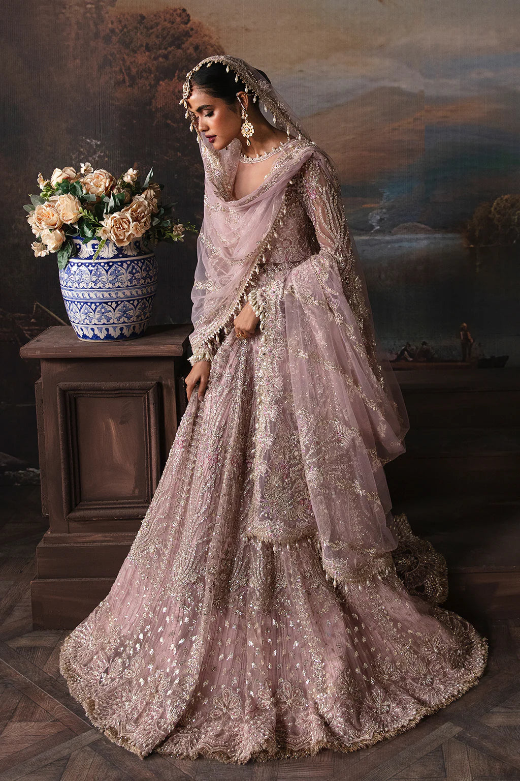 Isabella | Lilac Net Embellished Maxi Gown