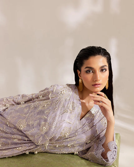 Ananya | Lavendar Sequined Hand Embellished Kaftan