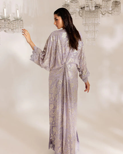 Ananya | Lavendar Sequined Hand Embellished Kaftan