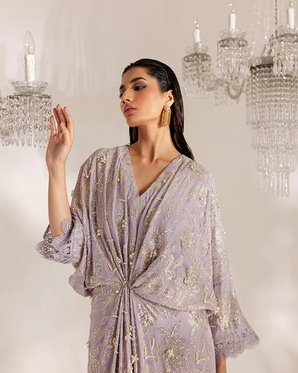 Ananya | Lavendar Sequined Hand Embellished Kaftan