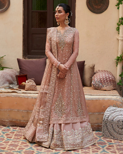 Faiza Saqlain | Pink Embellished Embroidered Raw Silk Sharara