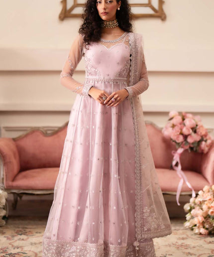 Helena | Lilac Chiffon Embroidered Lehenga