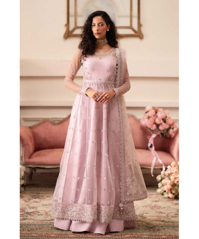 Helena | Lilac Chiffon Embroidered Lehenga