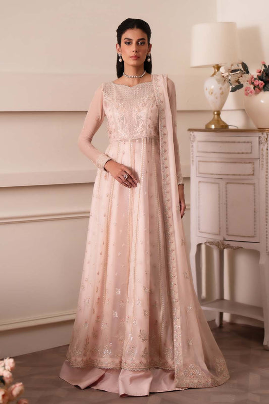 Roselyn | Peach Chiffon Embroidered Lehenga
