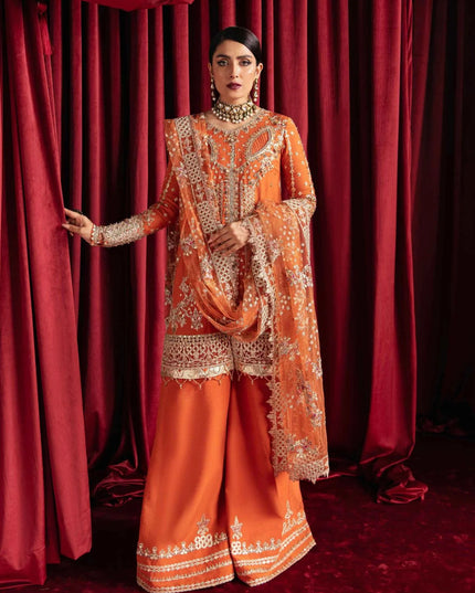 Qalamkar | Gotta Embroidered Sharara