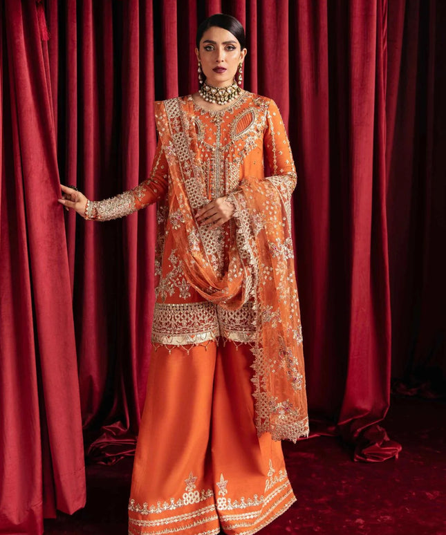 Qalamkar | Gotta Embroidered Sharara