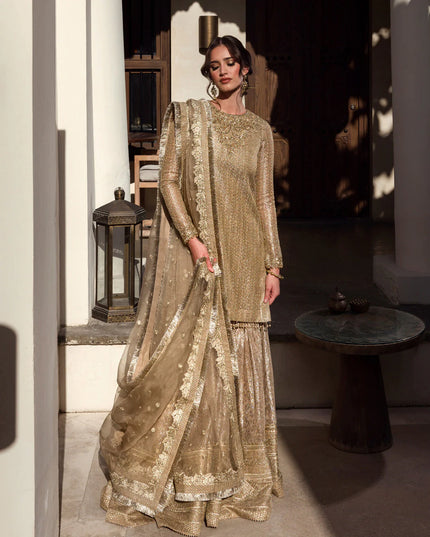 Faiza Saqlain | Embellished Zari Wedding Wear Gharara