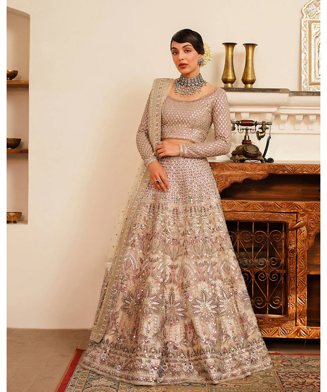 Faiza Saqlain | Embroidered Embellished Chiffon Lehenga Choli