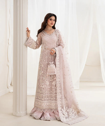 Faiza Saqlain | Dusty Rose Embellished and Embroidered Pishwas