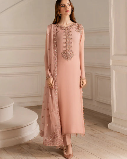 Mariam | Soft Pink Embroidered Chiffon Suit