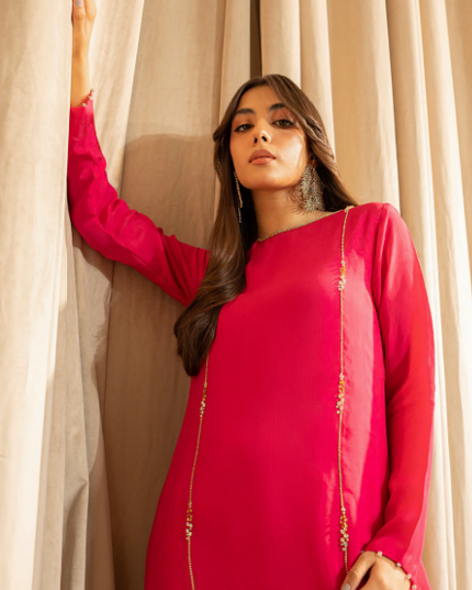 1 Piece | Soft Silk Embellished Dress