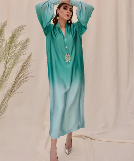 Gladiolus | Teal Blue Ombre Long Co Ord Set