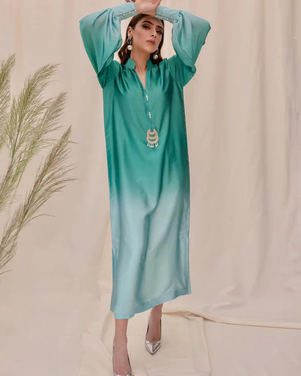 Gladiolus | Teal Blue Ombre Long Co Ord Set
