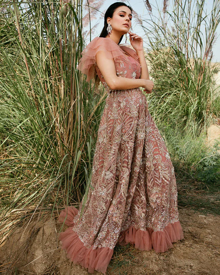 Stella | Rose Pink Embellished Co Ord Dress