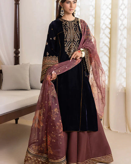 BAROQUE | Embroidered Pure Velvet Sharara