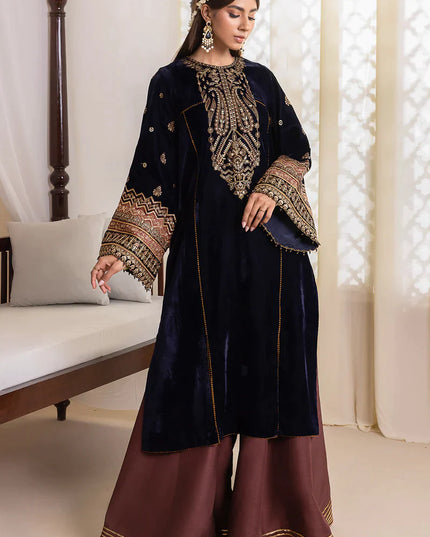 BAROQUE | Embroidered Pure Velvet Sharara