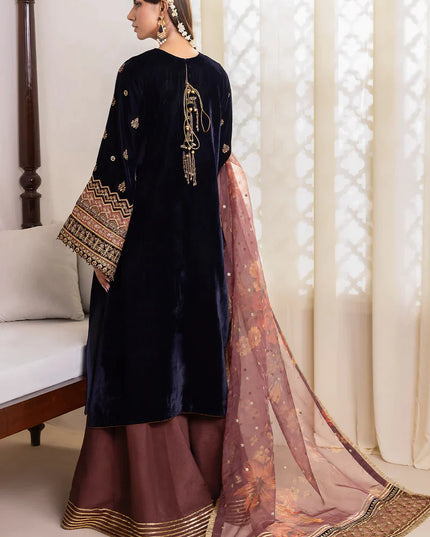 BAROQUE | Embroidered Pure Velvet Sharara