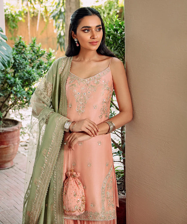 Faiza Saqlain | Embroidered Korean Raw Silk Sharara