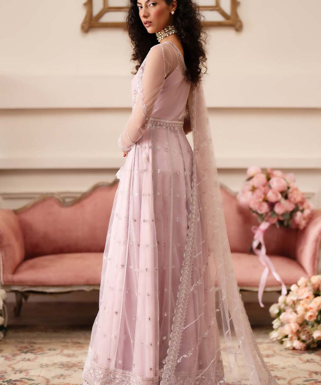 Helena | Lilac Chiffon Embroidered Lehenga