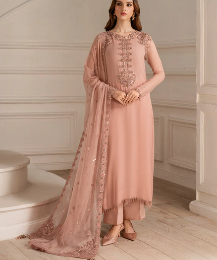Mariam | Soft Pink Embroidered Chiffon Suit