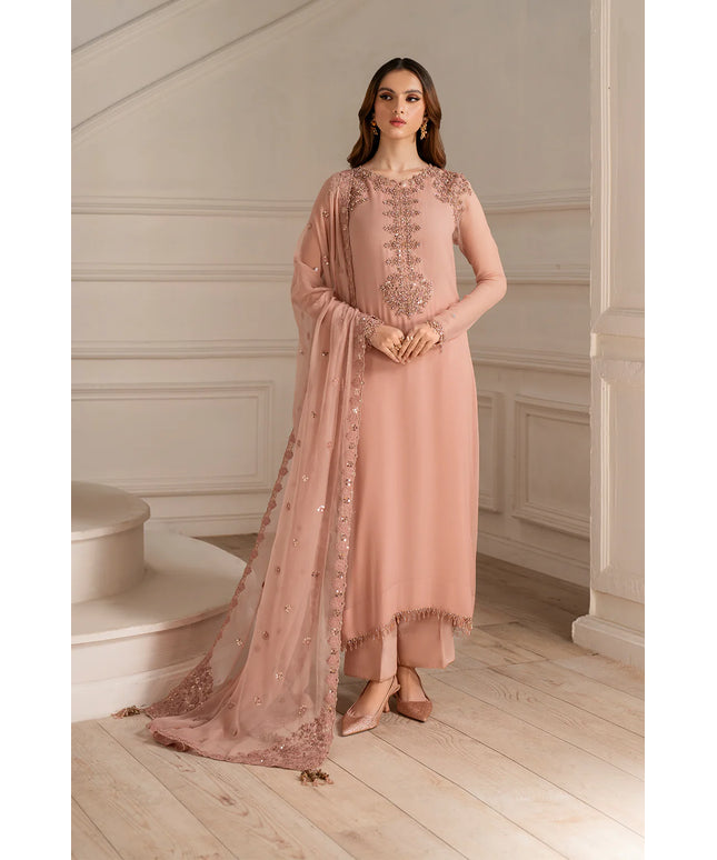 Mariam | Soft Pink Embroidered Chiffon Suit