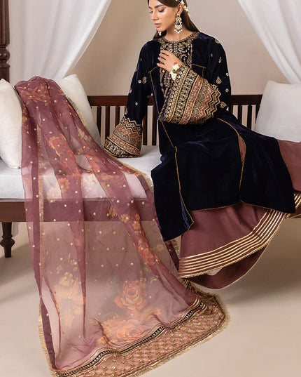 BAROQUE | Embroidered Pure Velvet Sharara