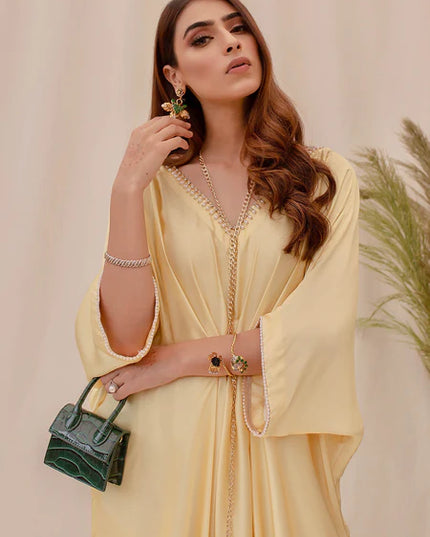 Citrine |  Citrine Yellow Ombre Silk Kaftan