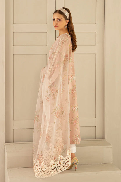 Pink Printed Floral Lawn Dress 