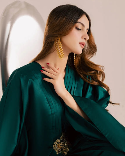 Gemma | Emerald Green Silk Kaftan