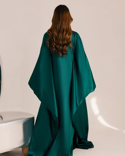 Gemma | Emerald Green Silk Kaftan