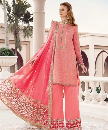 Maria B | Sateen Embroidered Suit